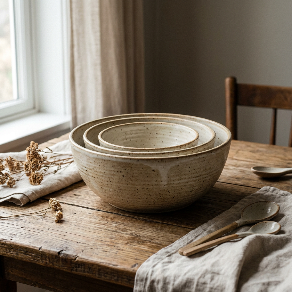Rustic Speckled Nested Bowls